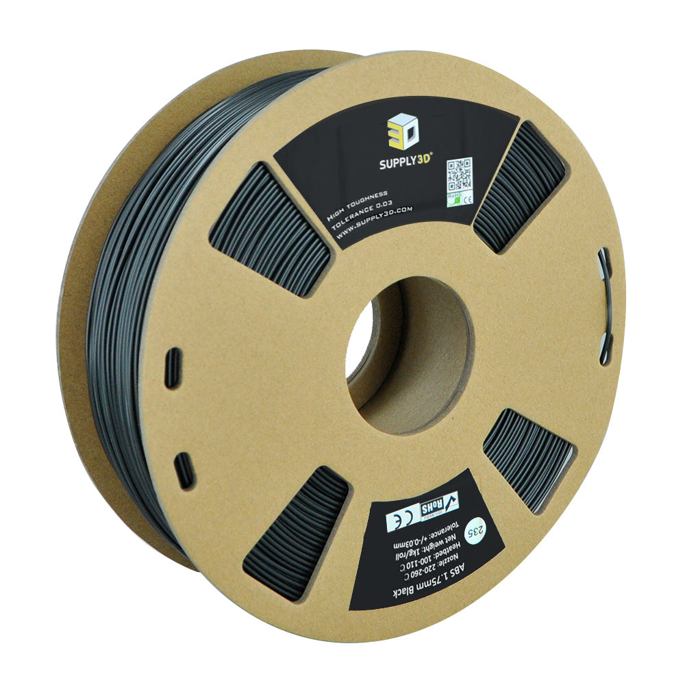 2-Pack SUPPLY3D PLA+ 3D Printer Filament 1.75 mm 1.0 KG - Black