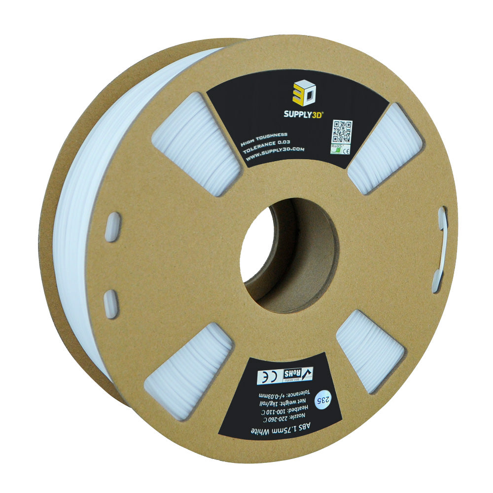 2-Pack SUPPLY3D 3D Printer ABS Filament  1 KG, 1.75 MM, White