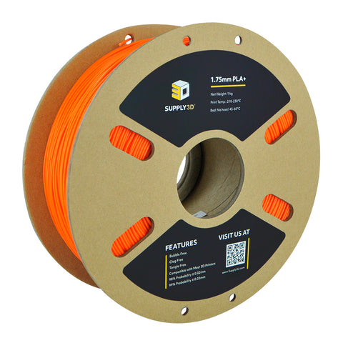 SUPPLY3D PLA+ 3D Printer Filament 1.75 mm 1.0 KG - Orange