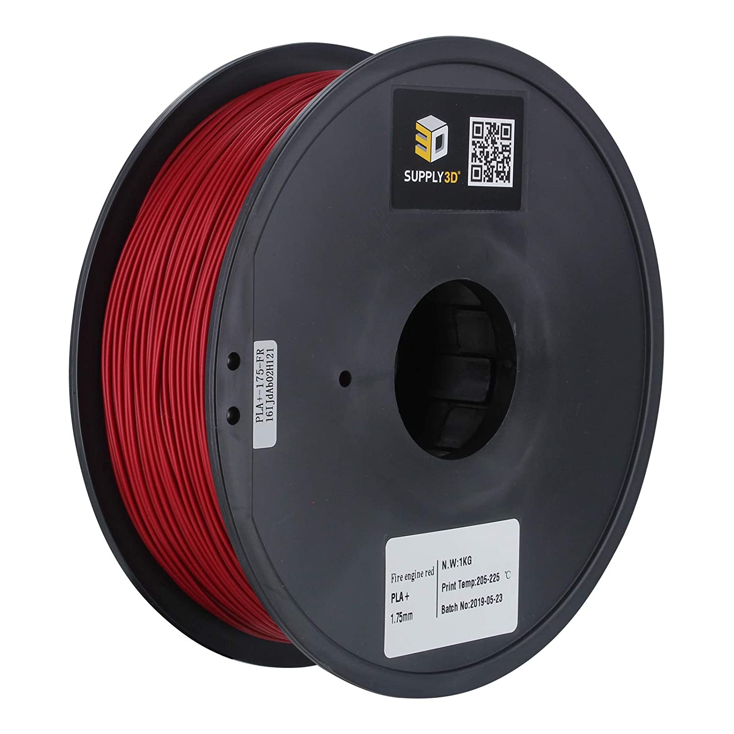 SUPPLY3D PLA+ 3D Printer Filament 1.75 mm 1.0 KG - Engine Red