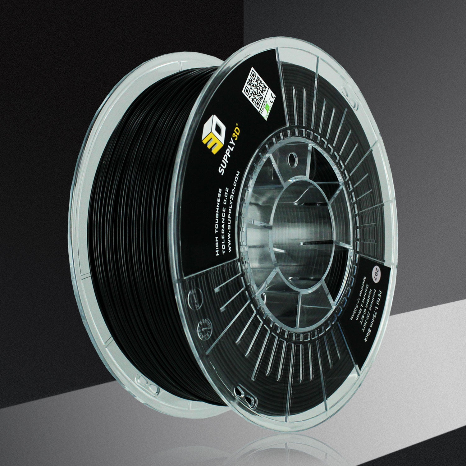 SUPPLY3D PETG 1.75MM 3D Filament 1KG Black